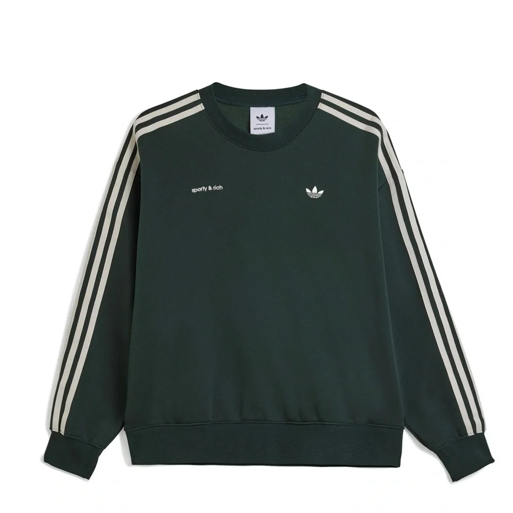 Sporty & Rich x Adidas green crewneck sweatshirt size small - Picture 2 of 4
